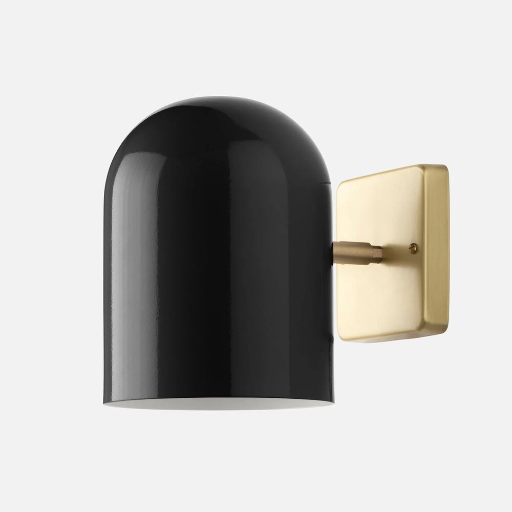 Schoolhouse Allegheny 6” Wall Sconces Black Brass Pair NEW